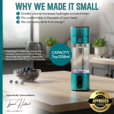 zynaflo-h2-max hydrogen water bottle generator