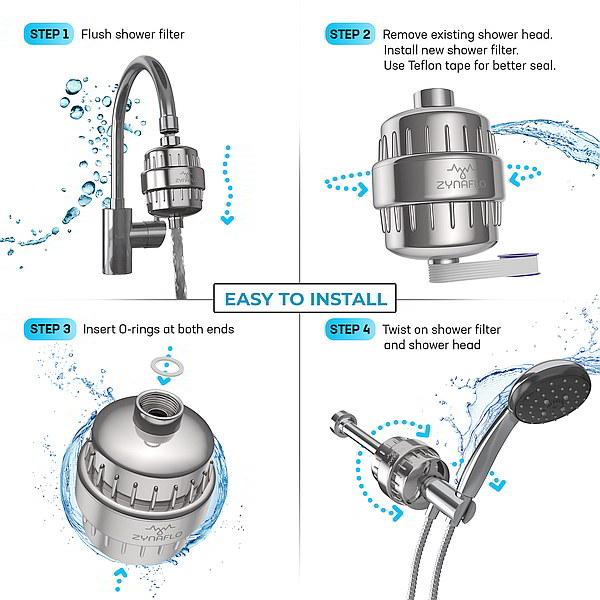 15-Stage Shower Filter for sold Hard Water