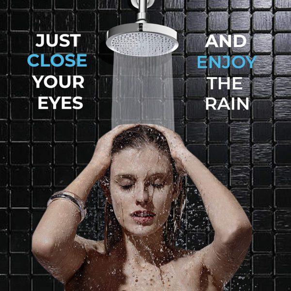 ZYNAFLO High Pressure Rain Shower Head - Large 6-Inch Rainshower Showerhead (Chrome) - Image 5